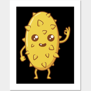 Kawaii Cartoon Kiwano Posters and Art